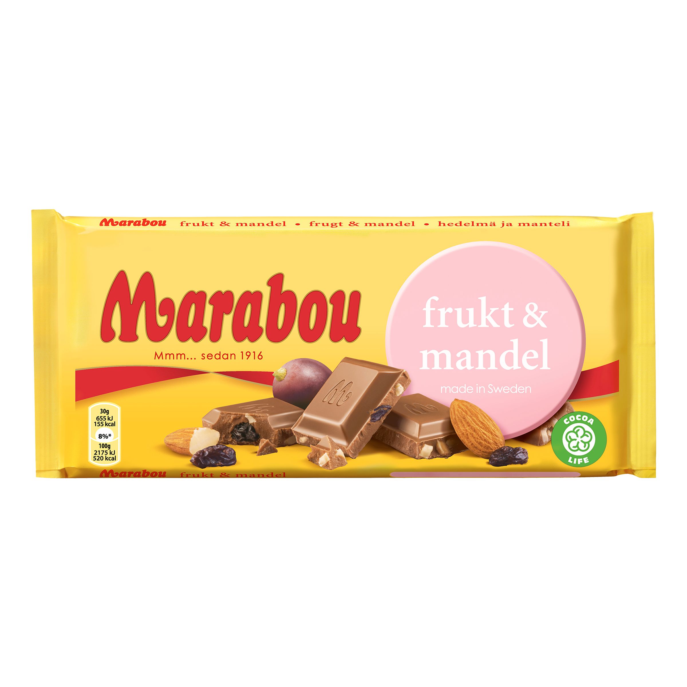 Marabou Frugt & Mandel Chokoladebar - 100 gram
