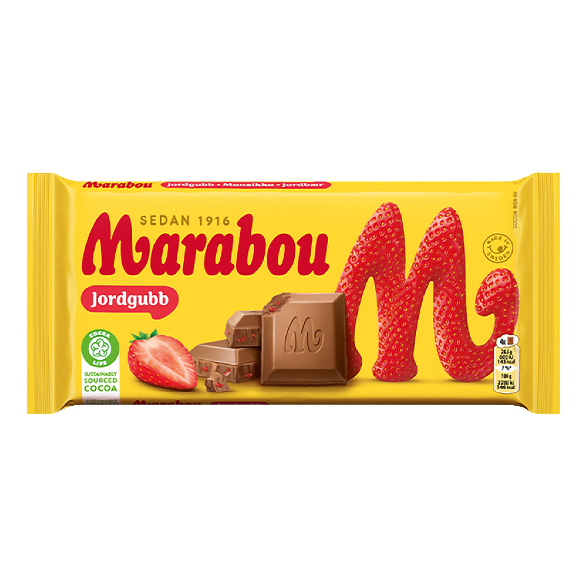 Marabou Jordbær Chokoladebar - 185 gram