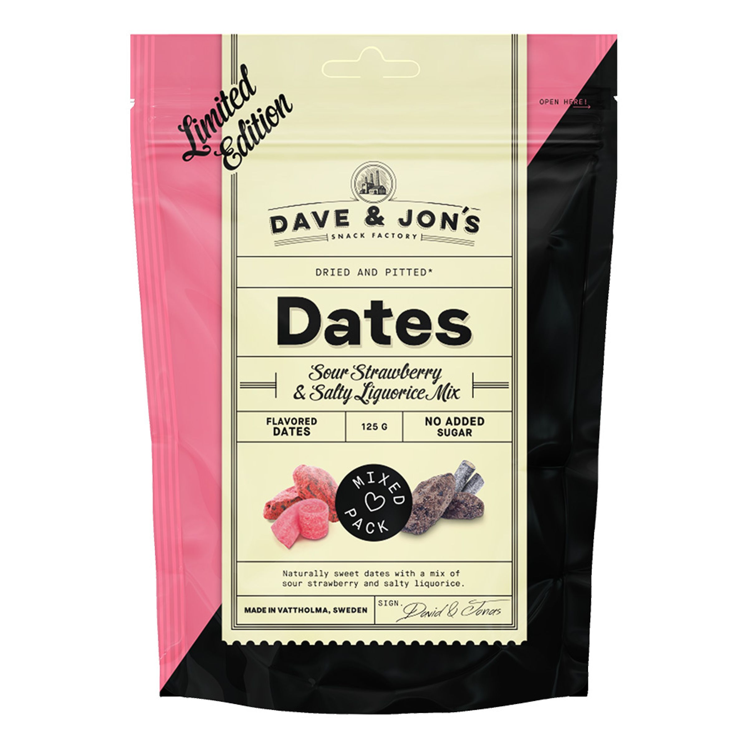 Dave & Jon's Dadler Sour Strawberry & Salty Liquorice Mix - 125 gram