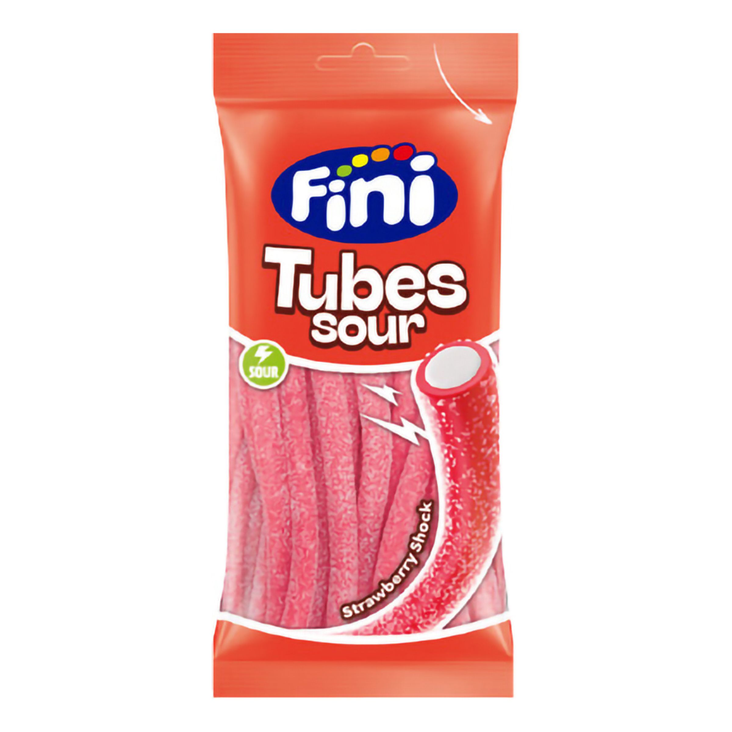 Fini Sour Tubes Jordbær - 75 gram