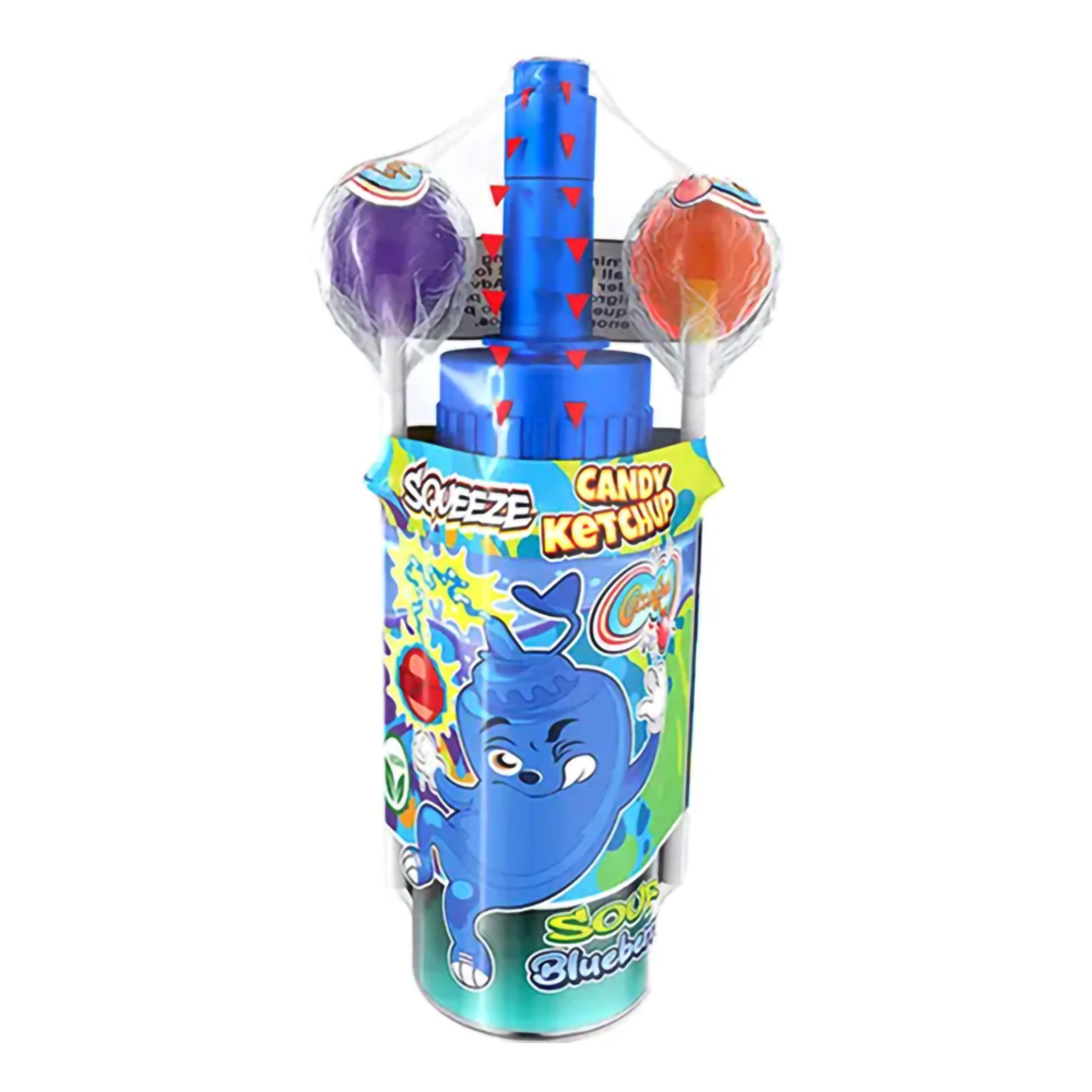 Squeeze Candy Ketchup med Lollipops - 83 gram
