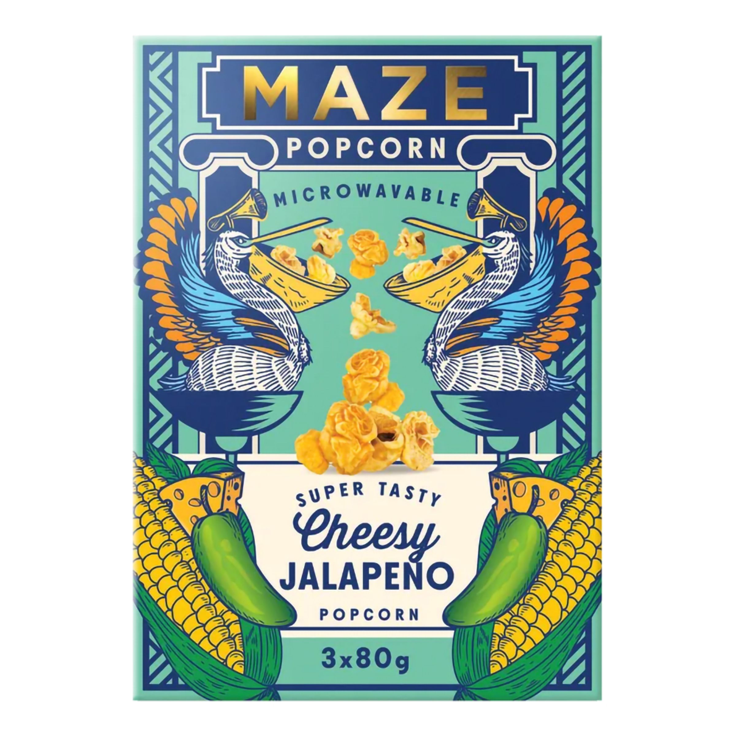 Maze Cheesy Jalapeno Popcorn - 3-pak