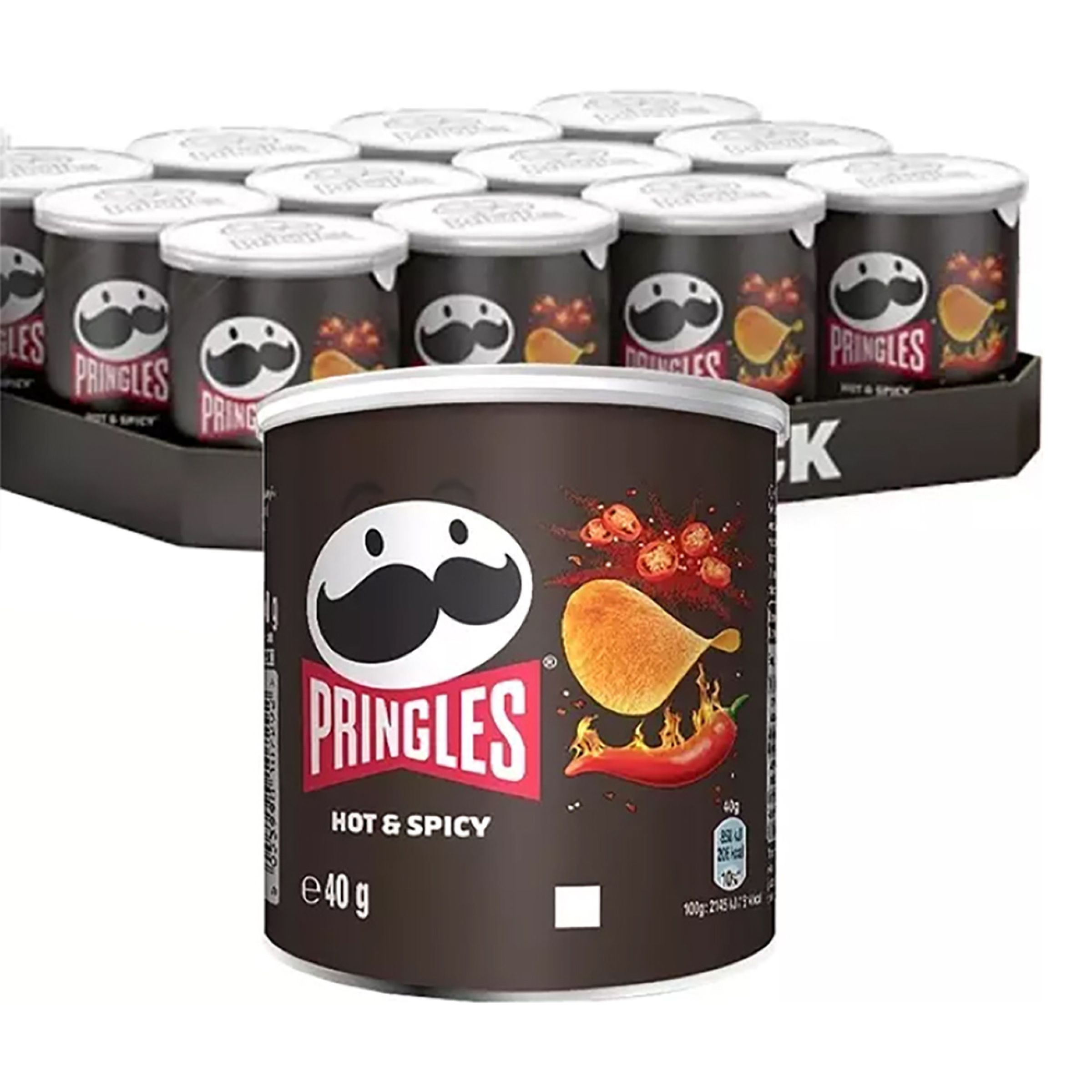 Pringles Hot & Spicy Storpak - 12-stk