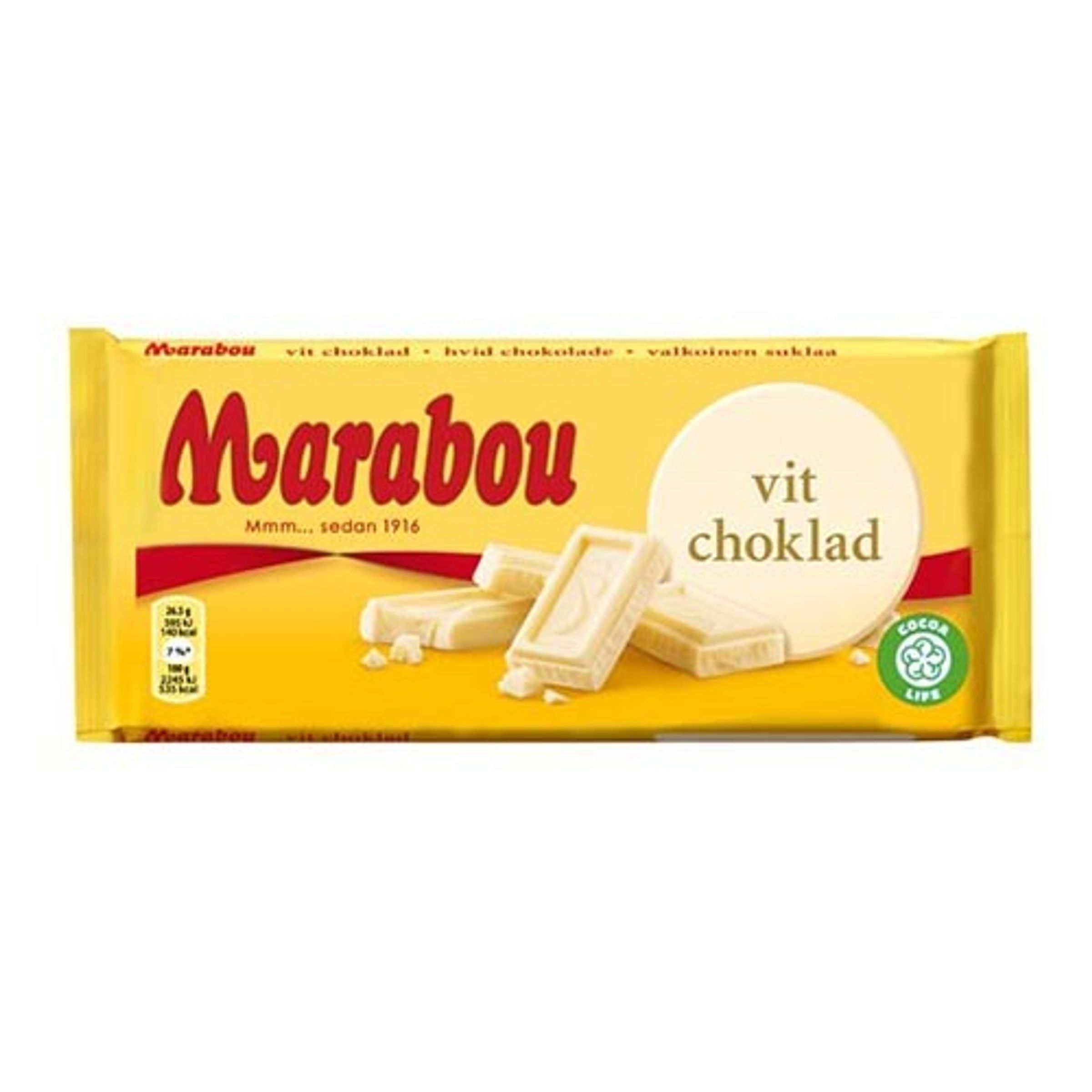 Marabou Hvid Chokoladebar - 180 gram