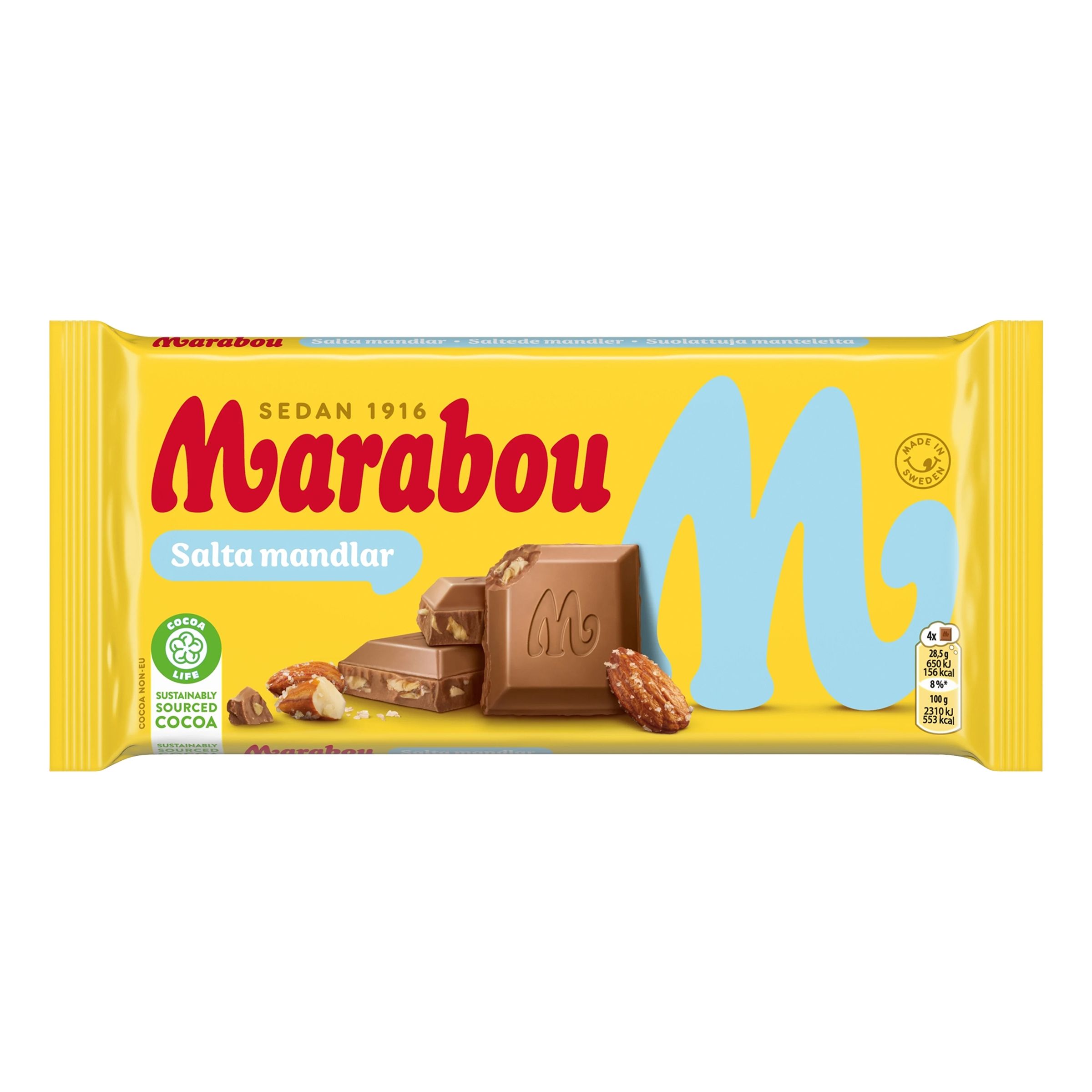Marabou Salta Mandlar Chokoladebar - 200 gram