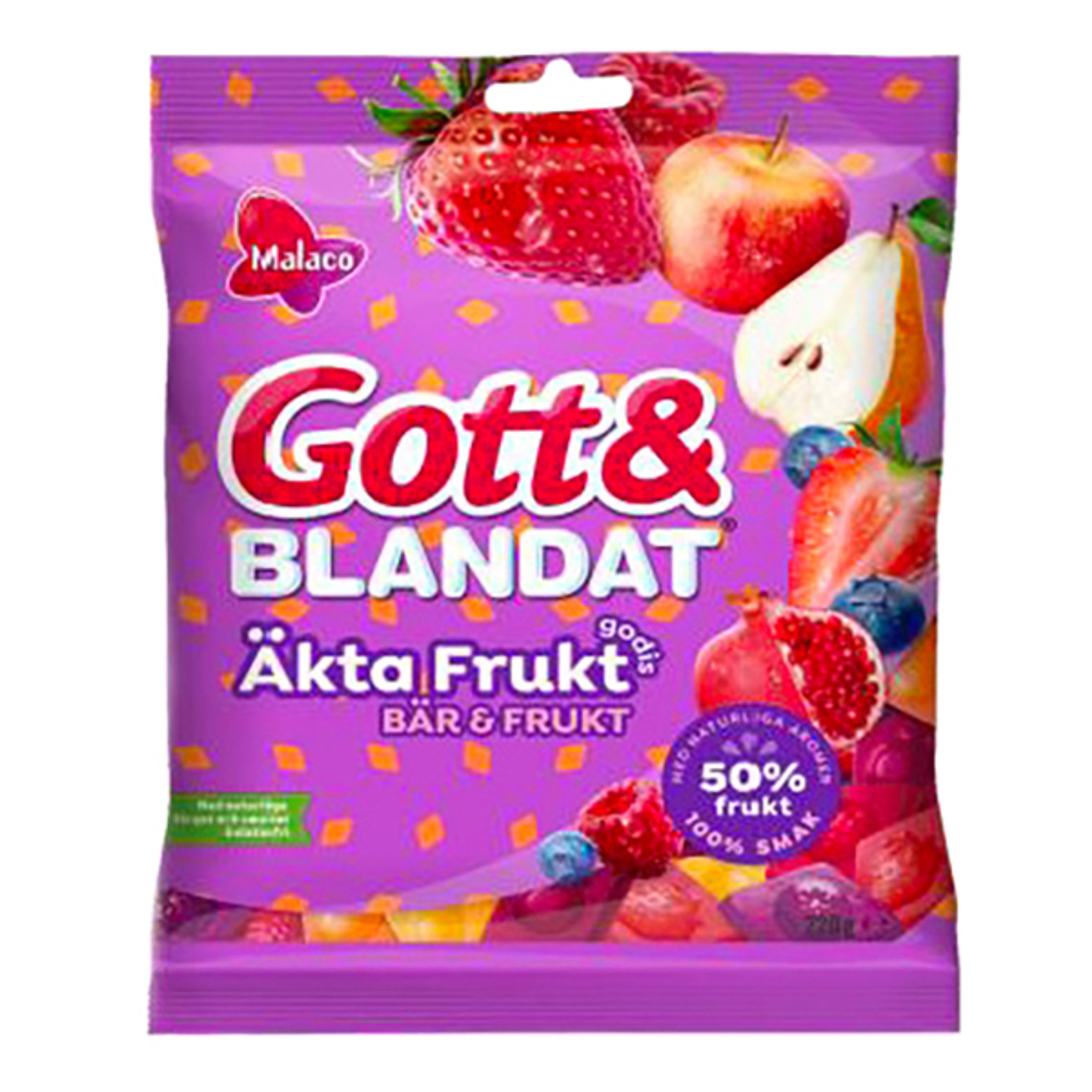 Malaco Gott & Blandat Ægte Frugt Bær - 100 g