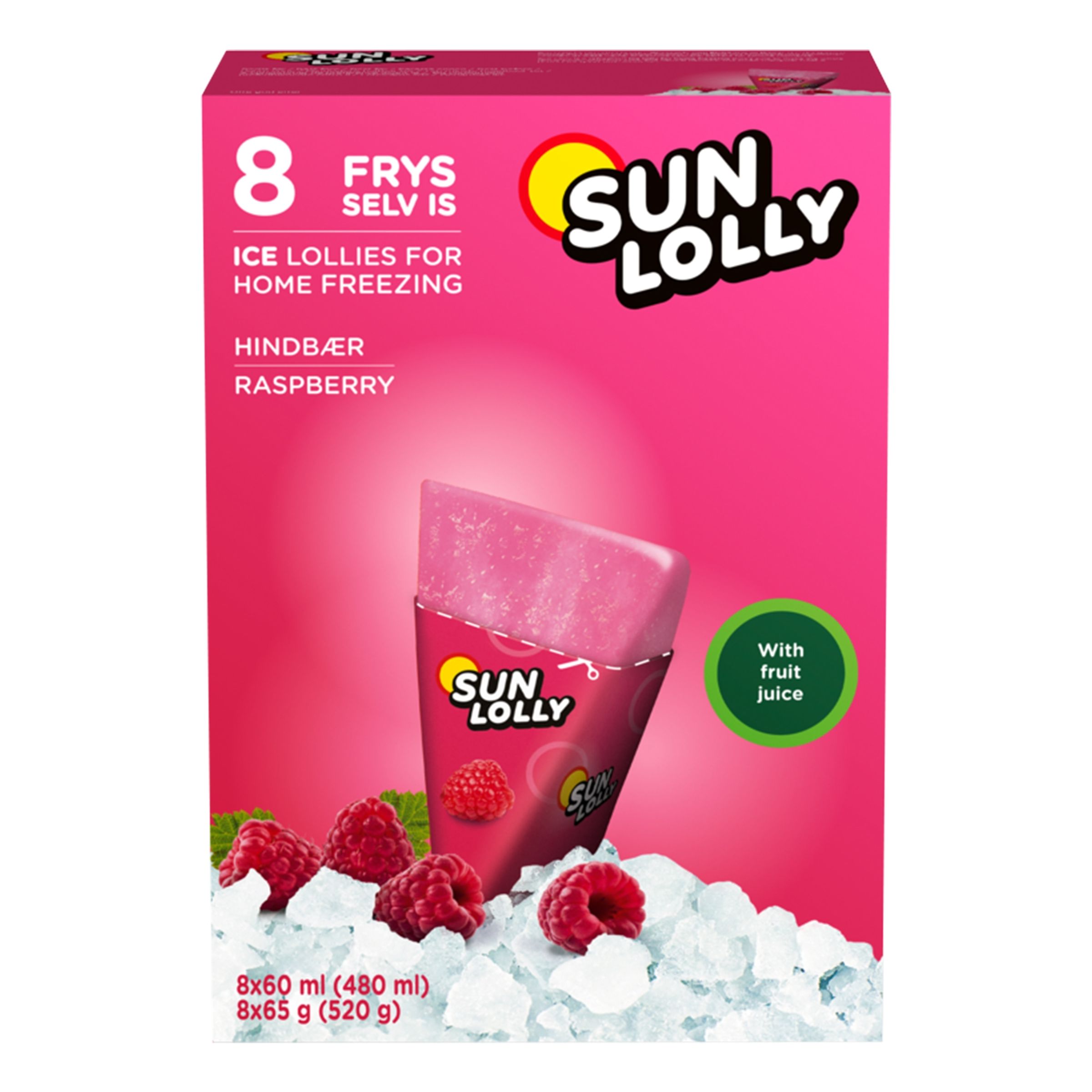 Sun Lolly Hindbær Is - 8-pak